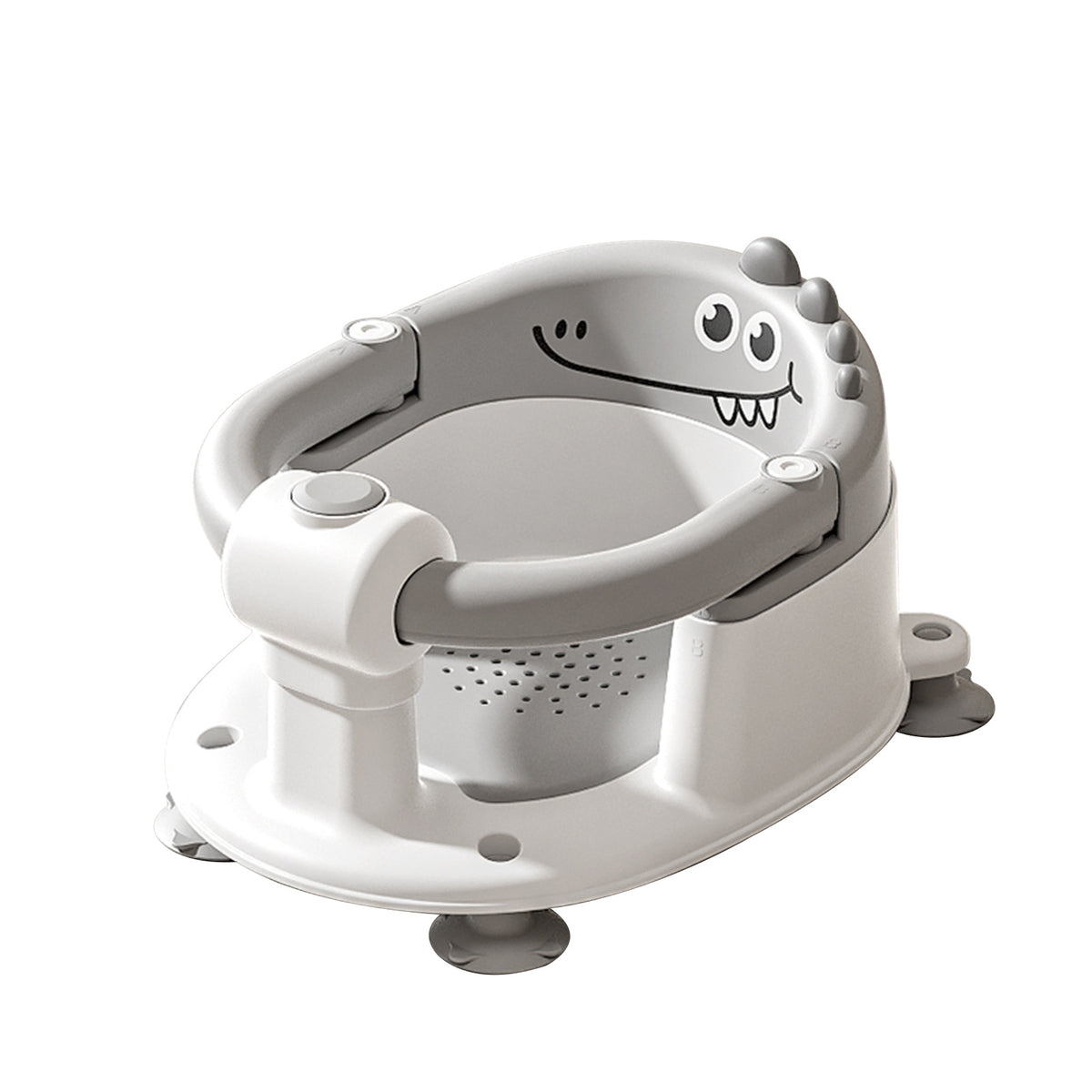 Dinosaur Infant Bath Chair with Soft Cushion and Suction Cups, Non-Slip Baby Bath Seat for Independently Sitting Babies 6 Months and Up with Adult Supervision