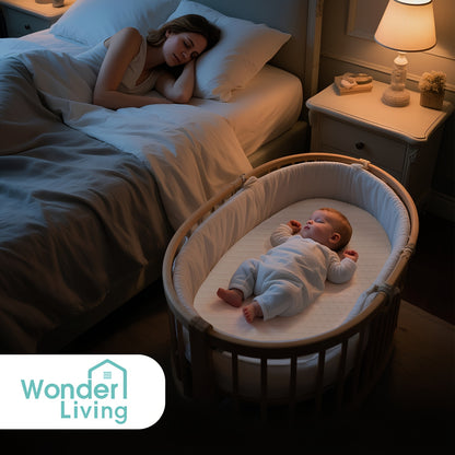 Bassinet Mattress Oval Foam with Removable Waterproof Cover, Baby Cradle Mattress in 15 x 30, 18 x 29 or 20 x 33 Inch Size Options