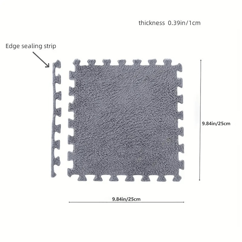 Interlocking Baby Play Mat Tiles, 20-Piece Soft Suede-Style Foam Floor Set with Anti-Skid Surface for Crawling, Playrooms and Nursery Floors