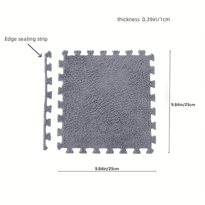 Interlocking Baby Play Mat Tiles, 20-Piece Soft Suede-Style Foam Floor Set with Anti-Skid Surface for Crawling, Playrooms and Nursery Floors