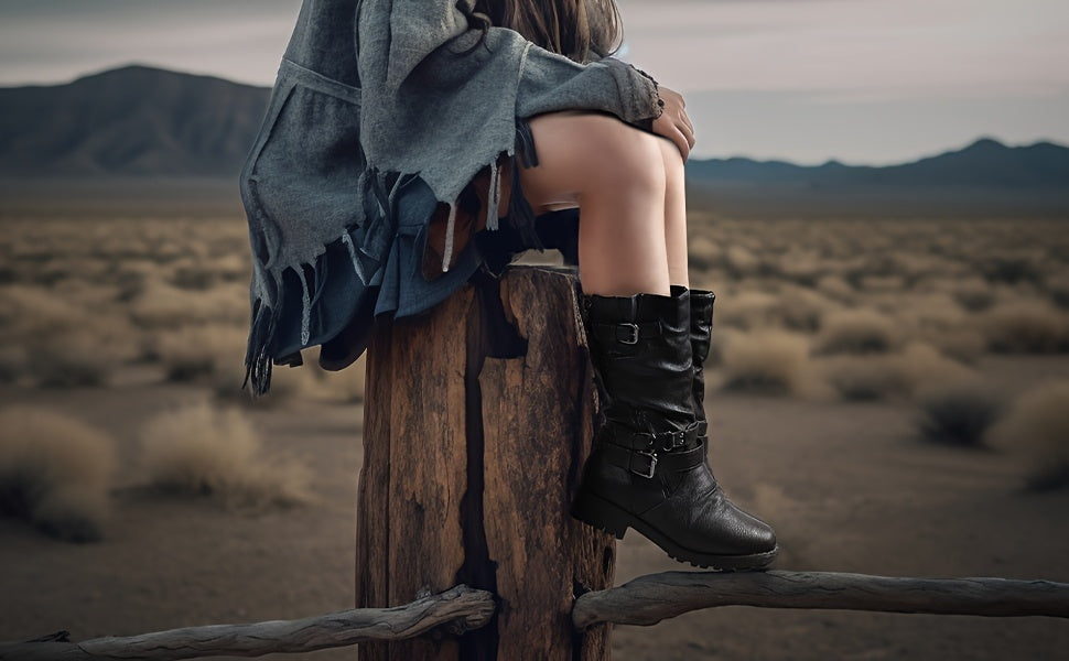 Buckle-Zip Knee-High Winter Boots for Girls - Plush Faux Fur Lined, Textured TPR Sole with Stable Heel, Cozy Warm Fashion Boots for Cold Weather, Toddler to Big Kid