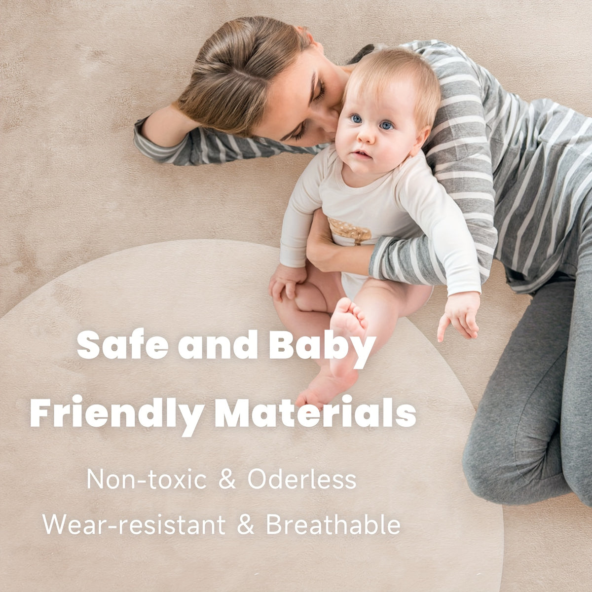 Memory Foam Floor Mat for Baby Crawling, 1.1-Inch Coral Velvet Cushioned Rug with Non-Slip Backing, Gray Tatami-Style Mat in Four Sizes