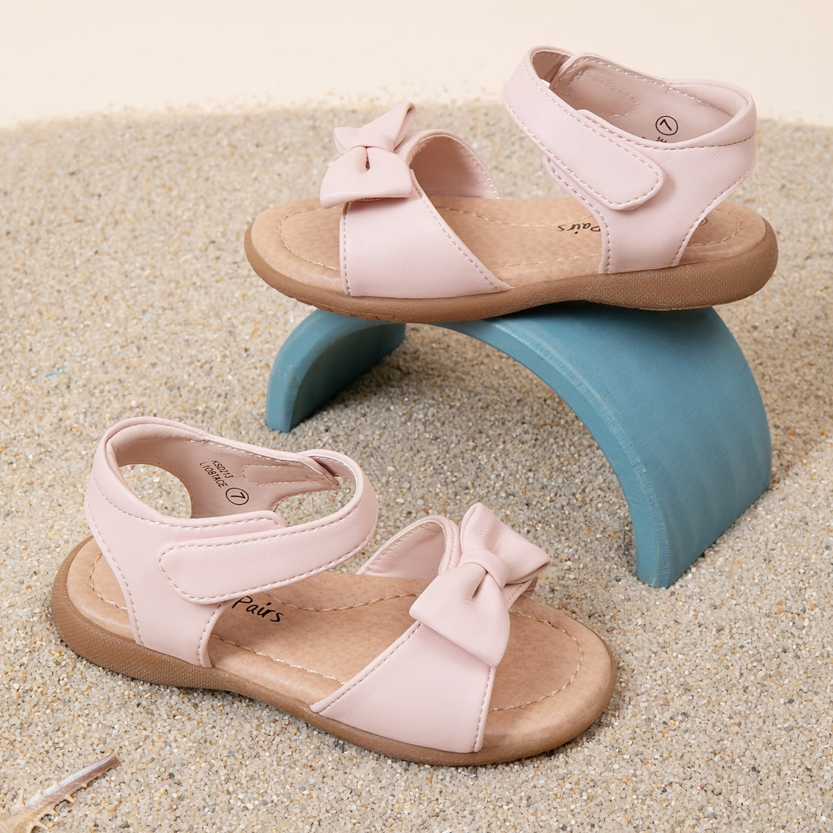 Girls Bow Sandals by DREAM PAIRS with Hook-and-Loop Fastener | Round-Toe TPR Sole Summer Shoes for Toddler, Little Kid and Big Kid Outings