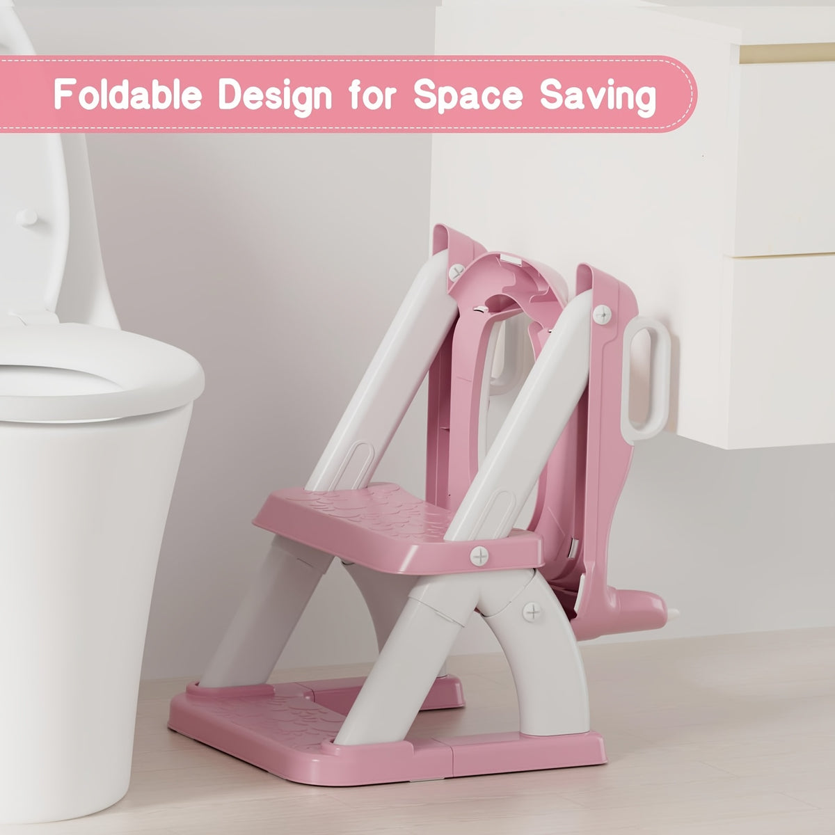 Dinosaur Potty Training Seat with Step Stool, 2-in-1 Toddler Toilet Seat with Detachable Triangular Base, Splash Guard and Non-Slip Mat, Color Options
