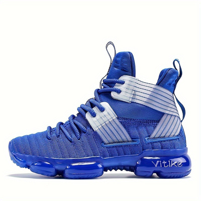 Blue Kids Running and Tennis Sneakers for Boys and Girls, Sporty Everyday Shoes in Little Kid and Big Kid Sizes for Active Casual Outfits