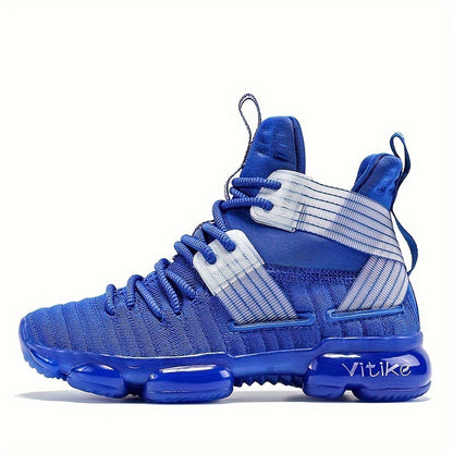 Blue Kids Running and Tennis Sneakers for Boys and Girls, Sporty Everyday Shoes in Little Kid and Big Kid Sizes for Active Casual Outfits