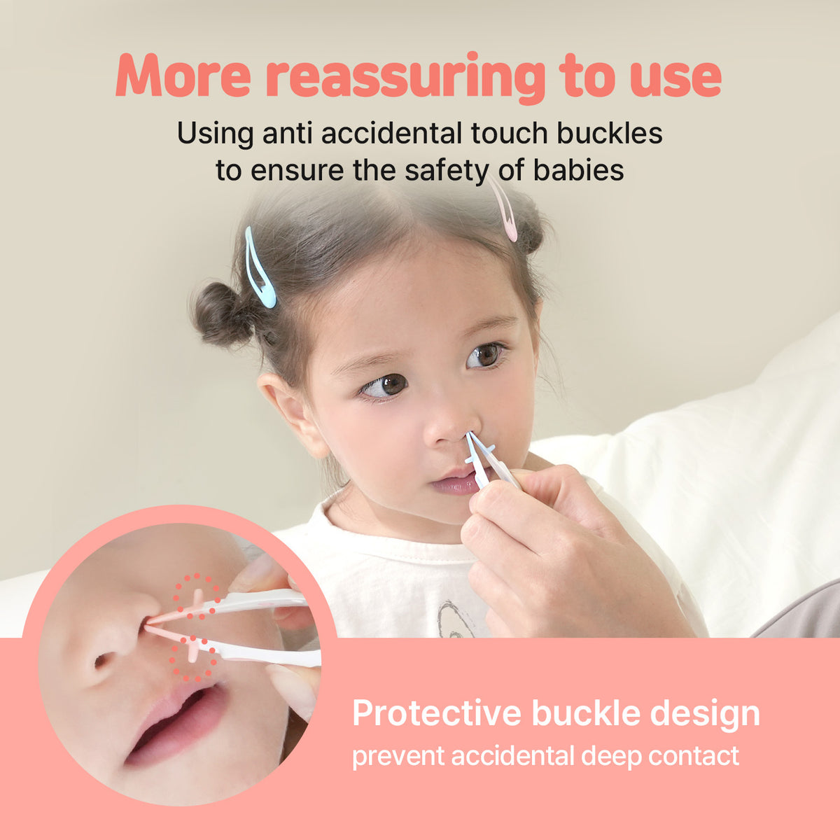 Rotating Baby Nose Cleaner Tweezer with Scoop & Loop for Newborns and Infants, BPA-Free PP Nasal Care Tool for Sticky or Dry Mucus, One-Hand Locking Design, Blue or Pink