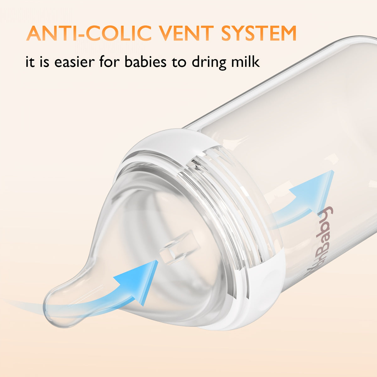 Slow Flow Glass Baby Bottles by YunBaby, 180 mL White Feeding Bottles with Listed Natural Rubber Nipples, Newborn 0+ Label and 1–6 Pack Options