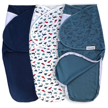 Zip-Up Baby Swaddle Blankets 3-Pack, Easy-Change Zipper Swaddles for Baby Boys, Soft All-Season Infant Wraps, Convenient Diaper Change Design, Great Baby Shower Gift Set
