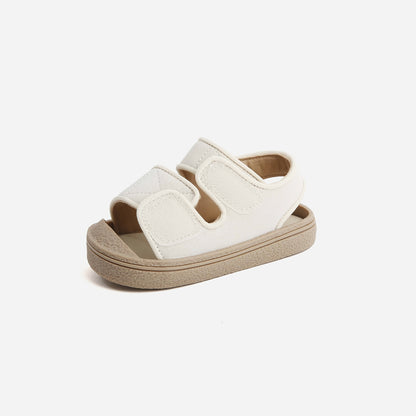 Toddler Summer Sandals with Soft Non-Slip Sole, Breathable Casual Shoes for Baby Boys and Girls, Dark Brown or White, US 4-8.5 Toddler Sizes