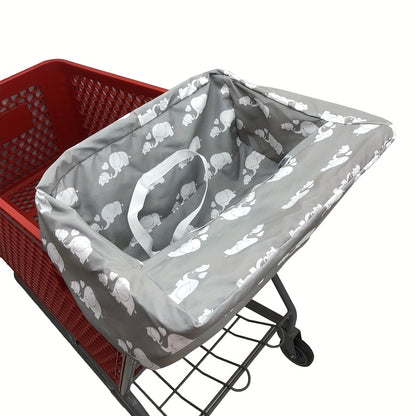 Shopping Cart Cover for Baby with High Chair Cushion, Soft Fold-Away Seat Protector with Adjustable Straps, Phone Pocket and Toy Loops