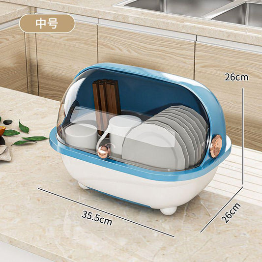Baby Bottle Storage Box with Lid and Removable Drying Rack, Clear Countertop Organizer for Bottles, Nipples and Feeding Utensils in Three Colors