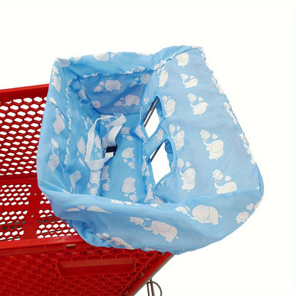 Shopping Cart Cover for Baby with High Chair Cushion, Soft Fold-Away Seat Protector with Adjustable Straps, Phone Pocket and Toy Loops
