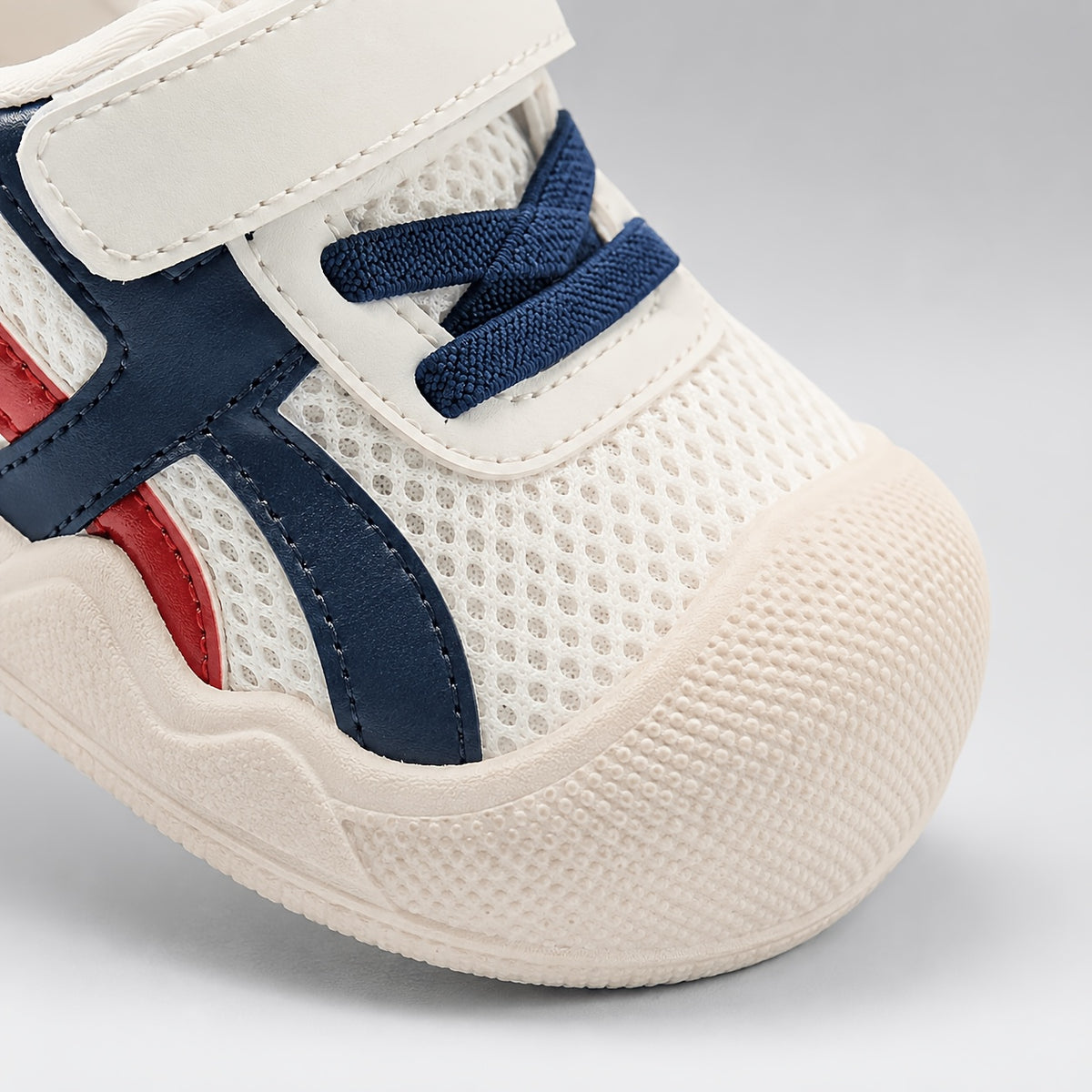 Toddler Mesh Strap Sneakers with Contrast Panels, Breathable Spring and Summer Walking Shoes for Boys and Girls in Pink, Camel or Blue, US Toddler Sizes 4-9