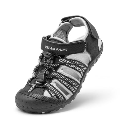 Closed Toe Kids Sport Sandals with Adjustable Straps, Breathable Water-Friendly Hiking and Beach Shoes for Toddlers, Little Kids and Big Kids