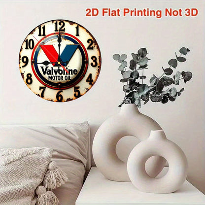 Halloween Wooden Wall Clock with Silent Matte Pendulum, 2D Flat Decorative Clock for Living Room, Bedroom, Office or Garage Seasonal Decor
