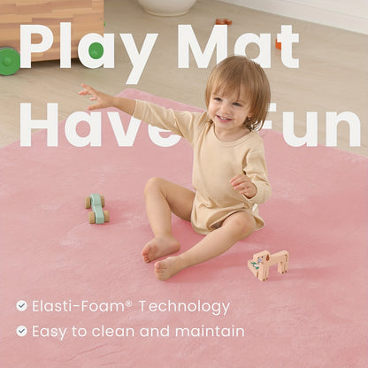 Memory Foam Floor Mat for Baby Crawling, 1.1-Inch Coral Velvet Cushioned Rug with Non-Slip Backing, Gray Tatami-Style Mat in Four Sizes