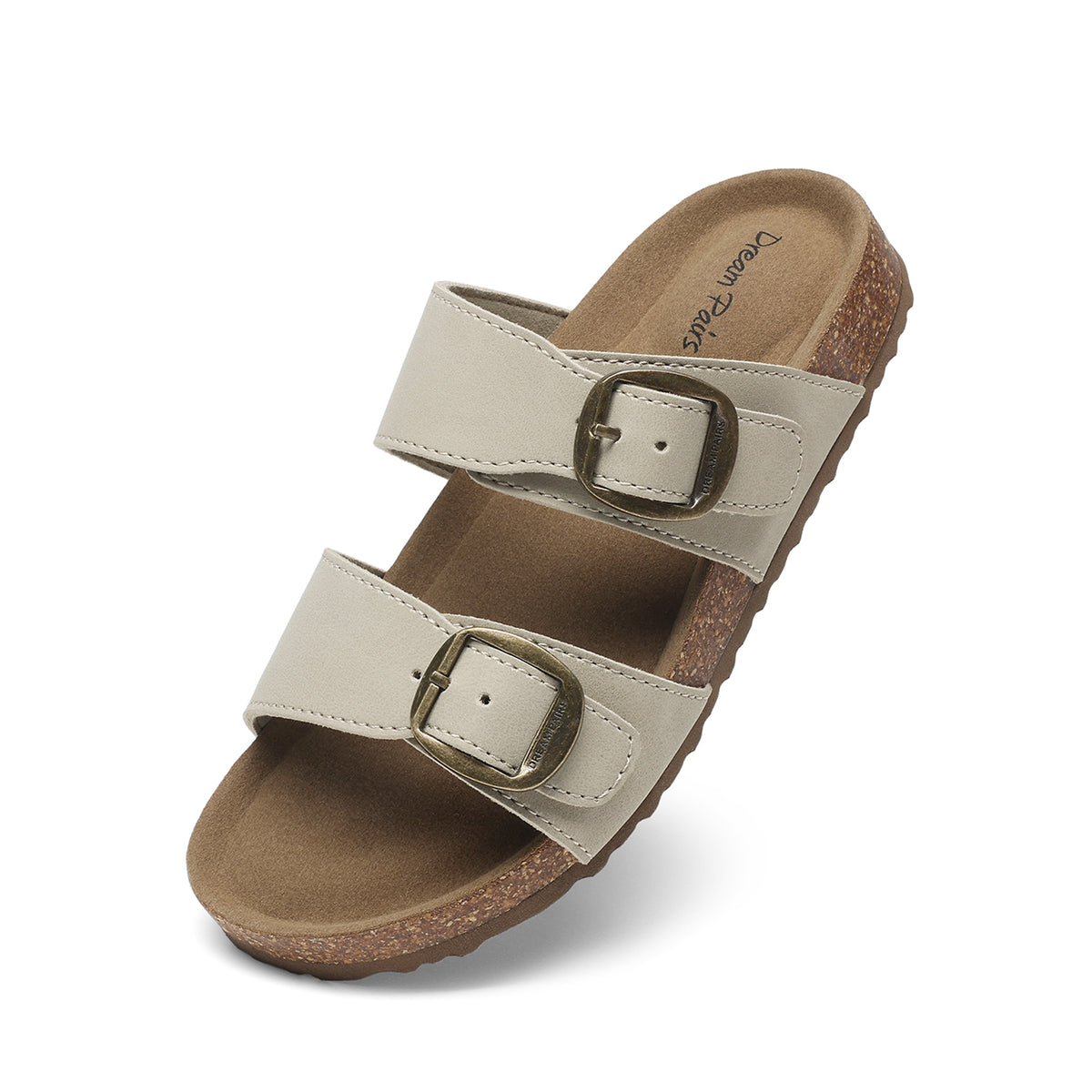 Kids Adjustable Slide Sandals with Non-Slip Strap, Flexible Outsole and Padded Midsole for Indoor & Outdoor Wear, Toddler to Big Kid Sizes in Beige, Camel & Brown