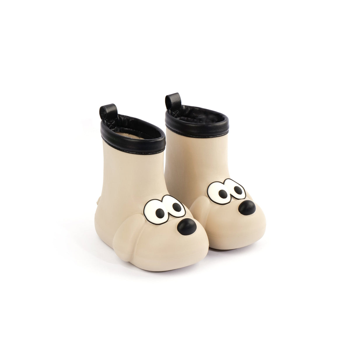 Dog Paw EVA Rain Boots for Kids, Lightweight Waterproof Boots with Non-Slip Sole in Beige or Yellow for Rainy Days, Puddle Play and Outdoor Adventures