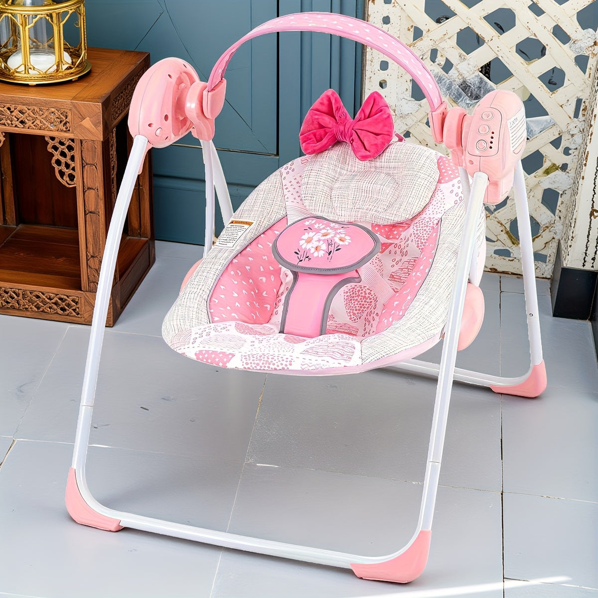 Infant Swing with Timer for Babies 0–6 Months, 6–20 lb, Portable Baby Swing for Indoor or Outdoor Use, with Multiple Color Options