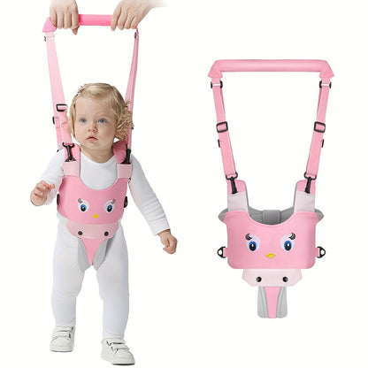 Baby Walking Aid Belt for 8-24 Months, Adjustable Pink Cartoon Toddler Support Harness for Supervised Indoor First-Step Practice
