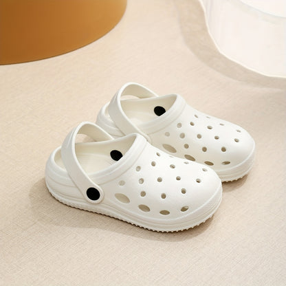 Perforated Kids Clogs with Thick EVA Sole, Lightweight Round-Toe Slip-On Shoes for Boys and Girls in Five Colors for Indoor and Outdoor Casual Wear