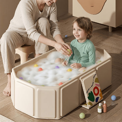Space-Saving Foldable Kids Bathtub with Non-Slip Base, Portable Collapsible Bath Tub for Small Bathrooms, Family Travel and Easy Storage