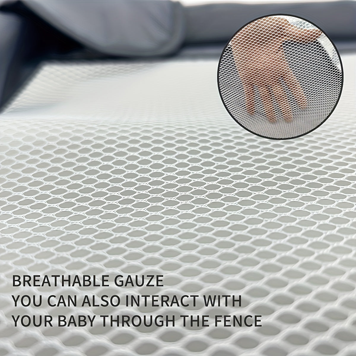 Mesh Baby Play Yard with 47.24 x 47.24 Inch Play Space, Indoor Outdoor Baby Playpen Fence for Toddlers in Grey or Black