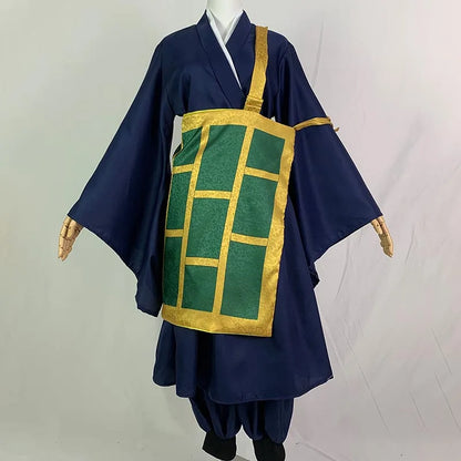 Suguru Geto Cosplay Costume for Men and Women, Kimono-Style Coat, Kasaya, Shirt and Pants with Optional 60 cm Wig for Halloween and Conventions