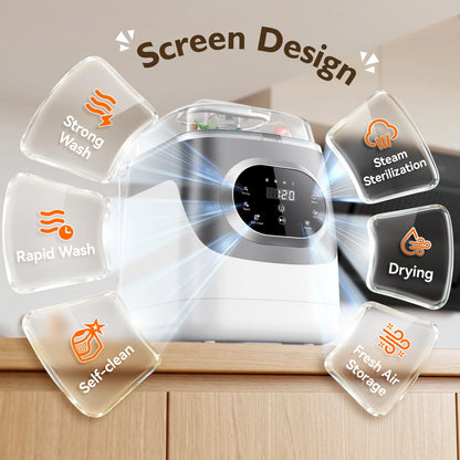 Baby Bottle Washer 4-in-1 with Steam Cleaning, Hot Air Drying and Storage Modes, LED Touch Panel for Compatible Bottles and Breast Pump Parts