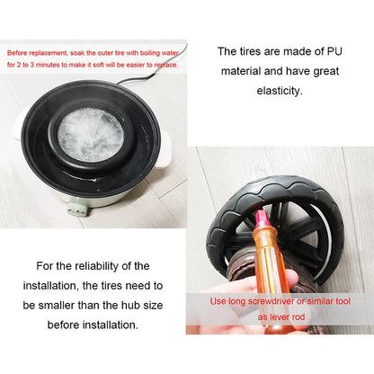 UPPAbaby Cruz Replacement Tire Covers for V1 and V2 Strollers, PU Tubeless Front or Rear Tire Rings for Model-Matched Wheel Repair and Maintenance