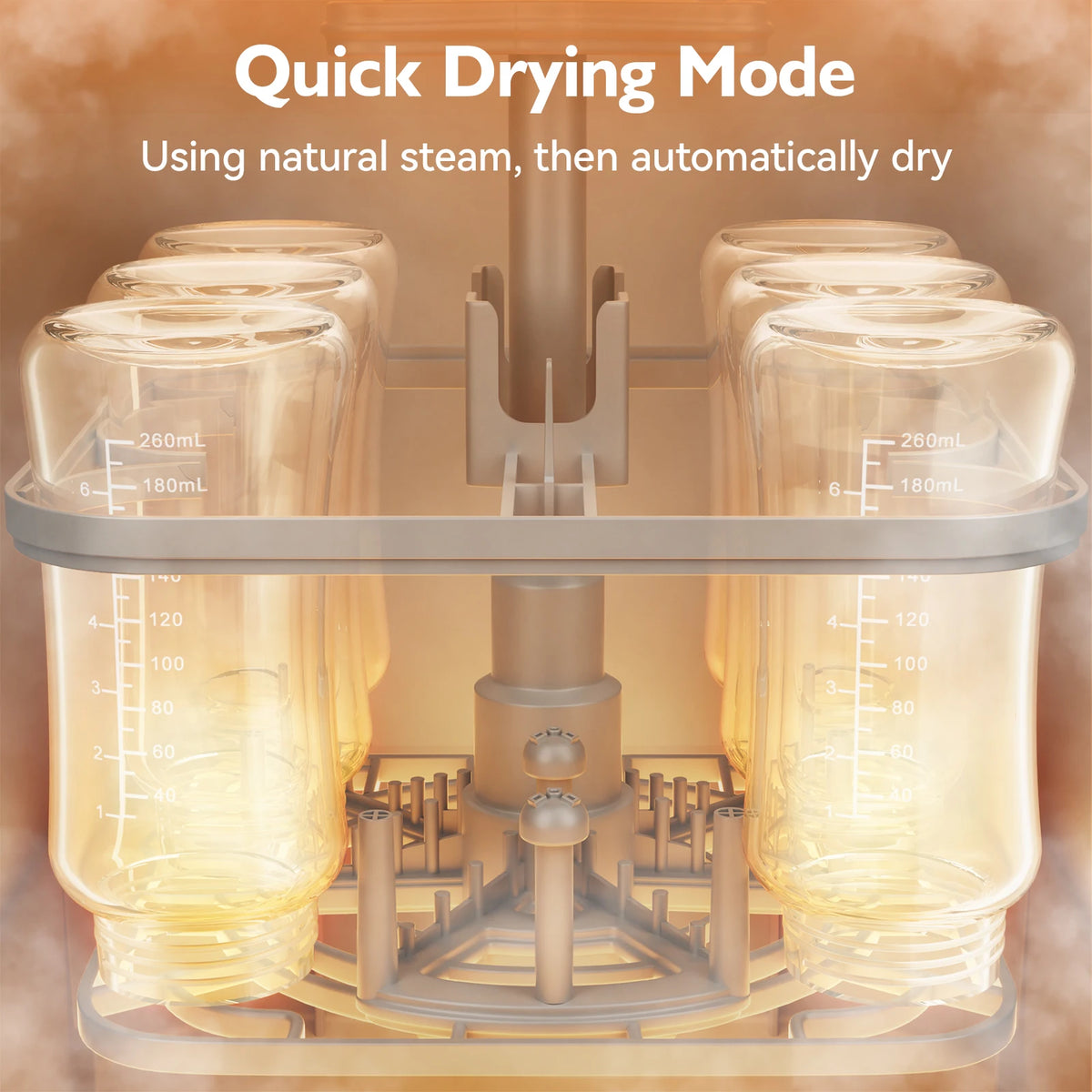 Baby Bottle Washer 4-in-1 with Steam Cleaning, Hot Air Drying and Storage Modes, LED Touch Panel for Compatible Bottles and Breast Pump Parts
