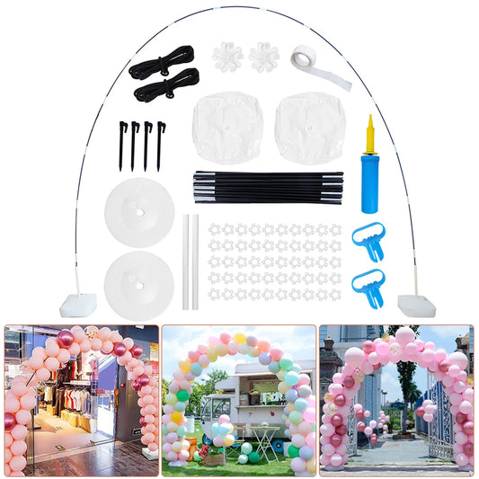 Balloon Arch Stand Kit with Adjustable Connecting Rods, Reusable DIY Party Backdrop Frame for Baby Showers, Birthdays and Wedding Decorations