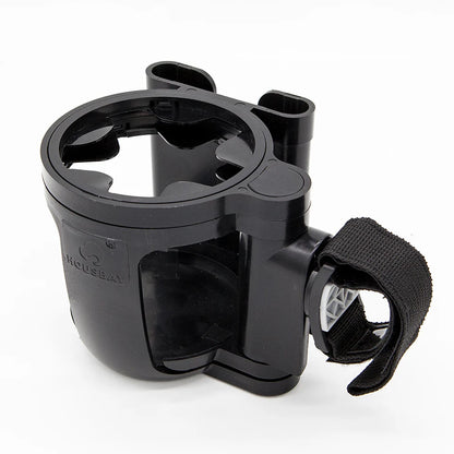 Convertible Double Stroller Cup Holder with Independent Phone Slot, Black Baby Bottle and Drink Organizer for Compatible Handles and Family Outings