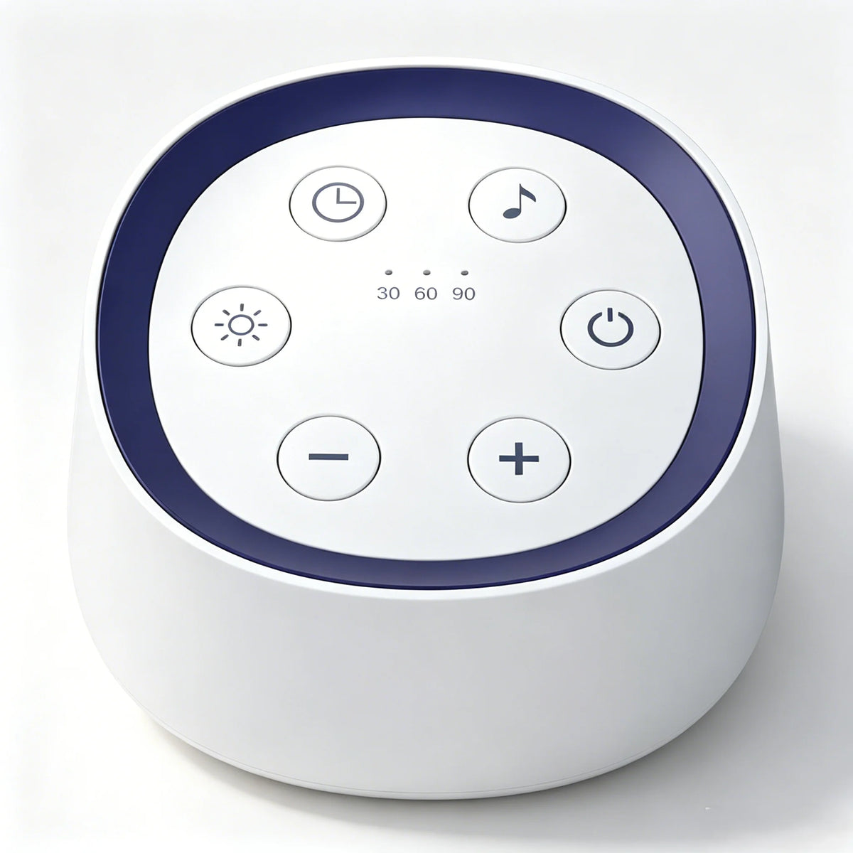 24-Sound White Noise Machine with Warm Breathing Night Light, 30/60/90-Minute Auto-Off Timer and USB Rechargeable Design for Nursery and Travel
