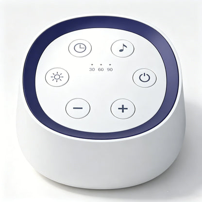 24-Sound White Noise Machine with Warm Breathing Night Light, 30/60/90-Minute Auto-Off Timer and USB Rechargeable Design for Nursery and Travel