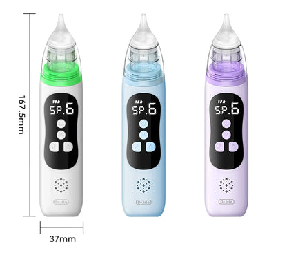 Silicone Tip Baby Nasal Aspirator with Adjustable Electric Suction, Low Noise Handheld Nose Cleaner for Infant and Young Child Care