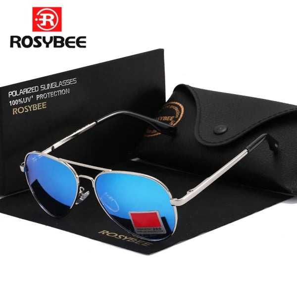 Aviator Polarized Sunglasses for Youth by ROSYBEE, Small 54mm Pilot Shades with Original Case for Older Boys, Girls and Narrow Faces