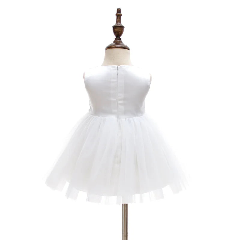 Baby Baptism Gown for Girls with Long Sleeves, Lace Details and Cotton Lining, Dress and Cap Set for Christening and First Birthday Photos