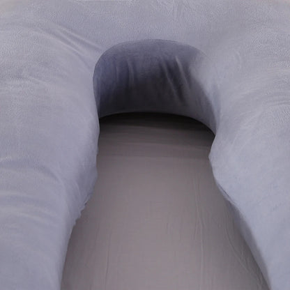 Pregnancy Pillow for Side Sleeping, U-Shaped Maternity Body Cushion with Detachable Polyester Cover and Head, Waist & Leg Support