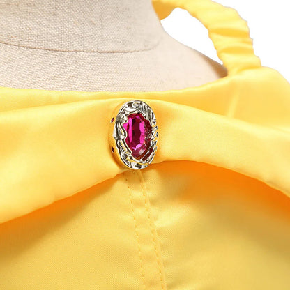 Yellow Princess Dress for Girls, Belle-Inspired Costume Gown in Dress A, B or C Styles and Sizes 3T–10T for Birthday Parties and Halloween
