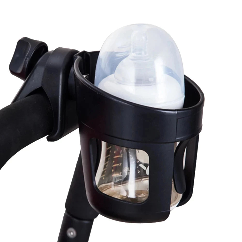 Stroller Bottle and Cup Holder with Clamp Mount and Optional Phone Slot, Single-Cup or Combination Storage Accessory for Walks and Family Outings
