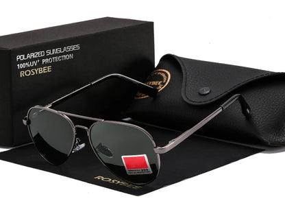 Aviator Polarized Sunglasses for Youth by ROSYBEE, Small 54mm Pilot Shades with Original Case for Older Boys, Girls and Narrow Faces