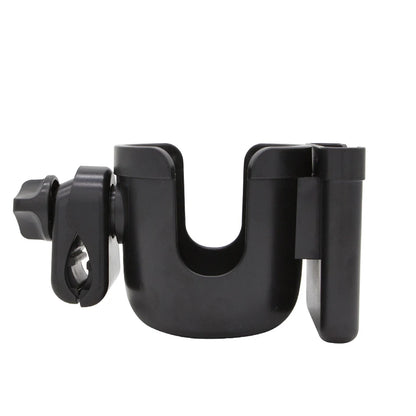 Stroller Bottle and Cup Holder with Clamp Mount and Optional Phone Slot, Single-Cup or Combination Storage Accessory for Walks and Family Outings