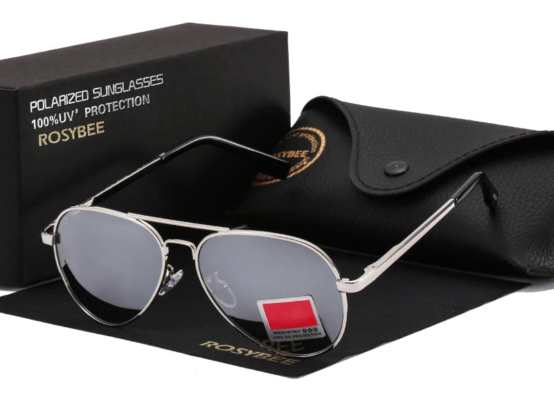 Aviator Polarized Sunglasses for Youth by ROSYBEE, Small 54mm Pilot Shades with Original Case for Older Boys, Girls and Narrow Faces