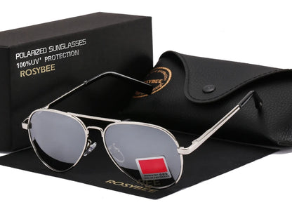 Aviator Polarized Sunglasses for Youth by ROSYBEE, Small 54mm Pilot Shades with Original Case for Older Boys, Girls and Narrow Faces