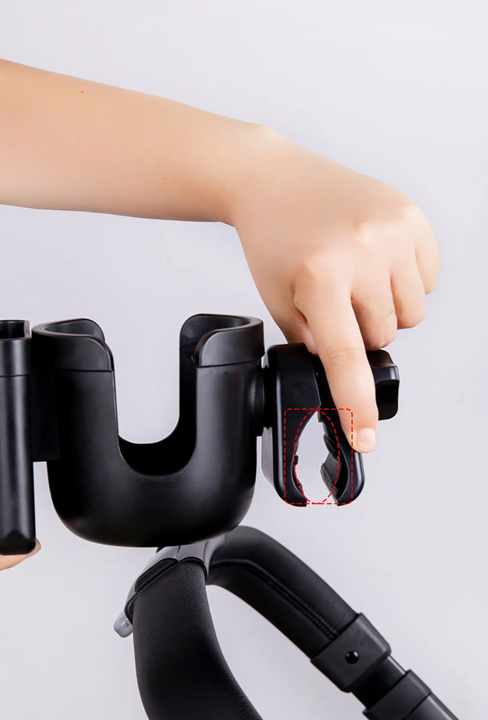 Stroller Bottle and Cup Holder with Clamp Mount and Optional Phone Slot, Single-Cup or Combination Storage Accessory for Walks and Family Outings