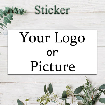 Custom Rectangle Stickers with Your Logo or Photo, Personalized Labels for Wedding Favors, Birthday Parties and Baptism Gifts, 100-1000 Pieces