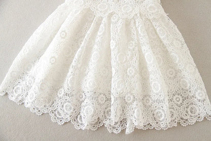 Baby Baptism Gown for Girls with Long Sleeves, Lace Details and Cotton Lining, Dress and Cap Set for Christening and First Birthday Photos
