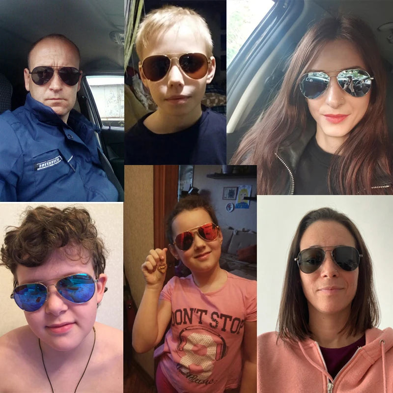 Aviator Polarized Sunglasses for Youth by ROSYBEE, Small 54mm Pilot Shades with Original Case for Older Boys, Girls and Narrow Faces